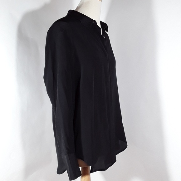 Banana Republic elegant button up black silk shirt - Picture 2 of 6